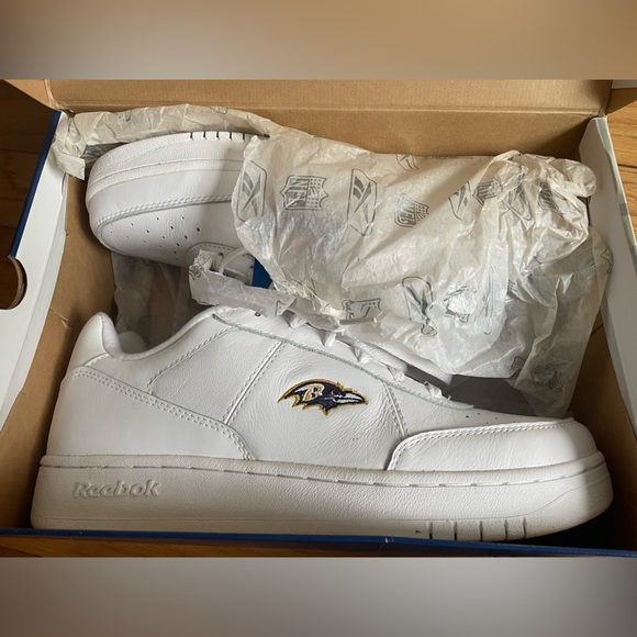 Reebok NFL Recline Ravens White Sneakers Men’s Sz 12 - Picture 2 of 3